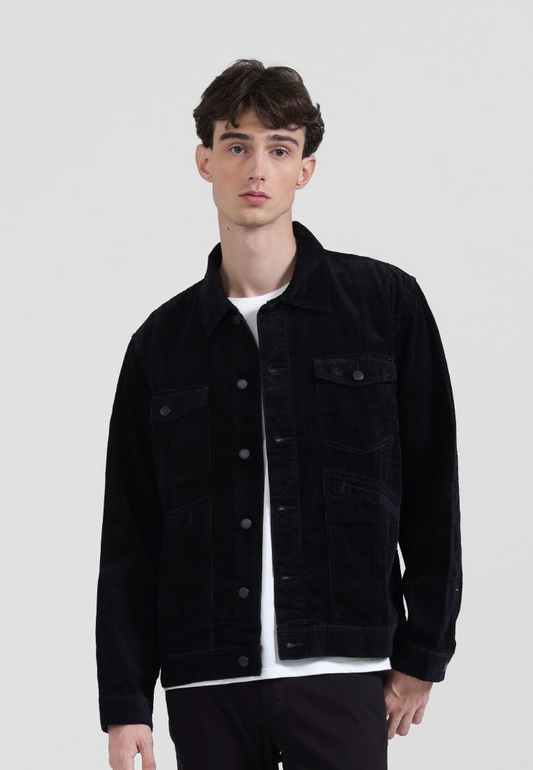 Emba Denim - Daxton Jaket Corduroy Pria Regular Fit Baju Kancing Casual Basic